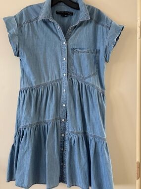 Veronica Beard Light Blue Denim Shirt Dress